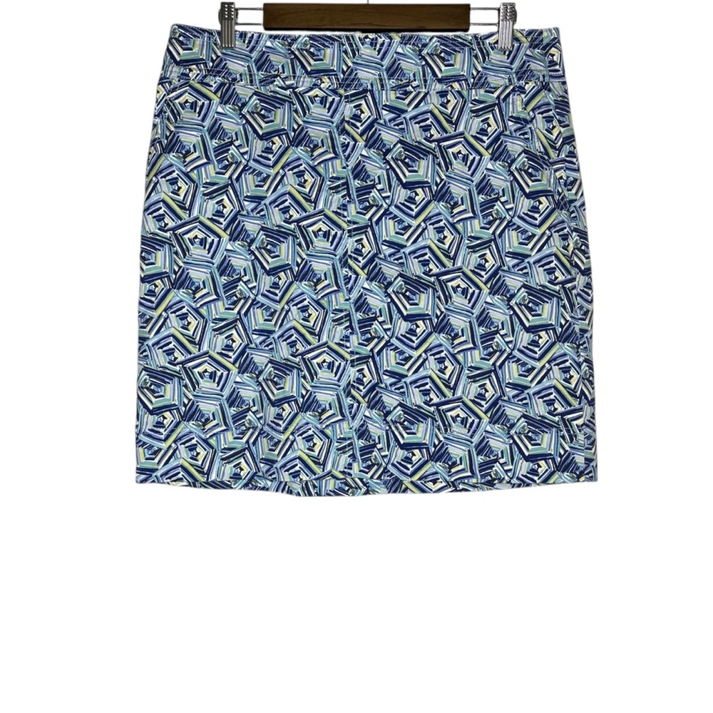 Talbots Women’s Blue Patterned Back Zip Pencil Skirt Size 12